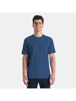 Jockey - AM74 Men Microfiber Round Neck T-shirt with Stay Fresh Treatment-Insignia Blue