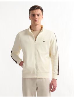 Arrow - Mens Cream High Neck Regular Fit Jacket
