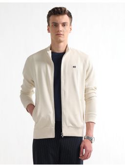 Arrow - Mens Off White High Neck Regular Fit Jacket