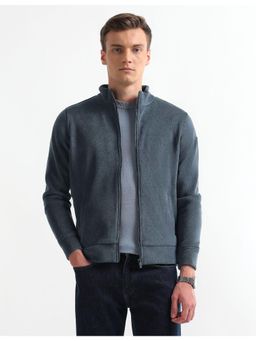 Arrow - Mens Grey Solid High Neck Jacket