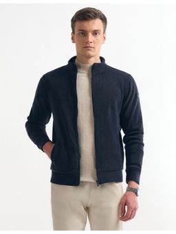 Arrow - Mens Blue Solid High Neck Jacket