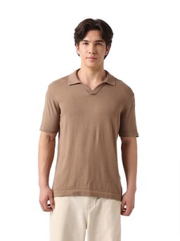 The Bear House - Mens Polo T-shirt - Beige