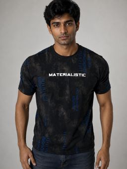 RINO7 - Mens Typography Printed White Regular Fit Round-Neck T-shirt