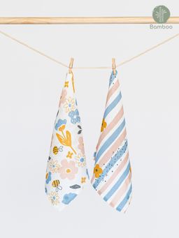 Cocoon Care - Bamboo Muslin Wash Cloth for Babies with Adorable Prints (Pack Of 2) (0-6 Months)