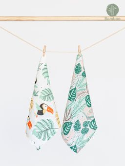 Cocoon Care - Bamboo Muslin Wash Cloth for Babies with Adorable Prints (Pack Of 2) (0-6 Months)
