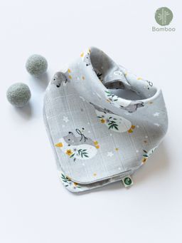 Cocoon Care - Bamboo Muslin Bib Wash Cloth with Adorable Hog Blossoms Print for Babies (0-6 Months)