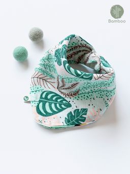 Cocoon Care - Bamboo Muslin Bib Wash Cloth with Plant Kingdom Print for Babies (0-6 Months)