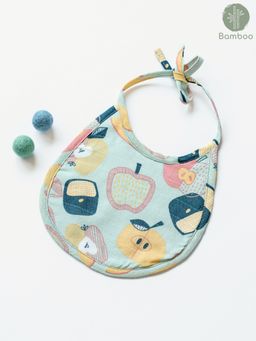 Cocoon Care - Bamboo Muslin Terry Bib Cloth for Babies with Adorable Apple Splash Print (0-6 Months)