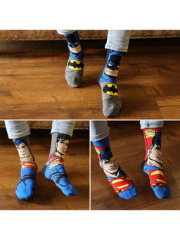 Bonjour - Superman Crew -Length Socks For Men By - (Pack Of 3)