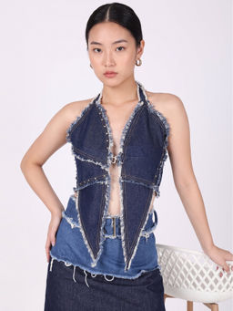 Bene Kleed - Women Blue Denim Crop Top