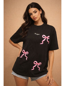 Club York - Black Cotton Printed T-Shirt