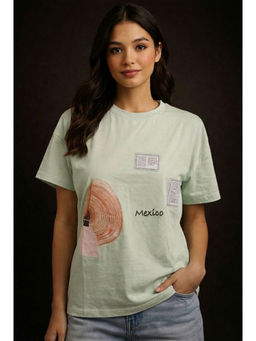 Club York - Green Cotton Printed T-Shirt