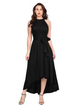 Odette - Black Polyester High Low Dress For Women (Set of 2)