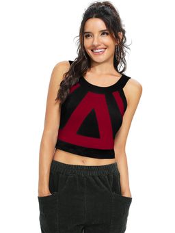 Odette - Maroon Polyester Printed Crop Top For Women