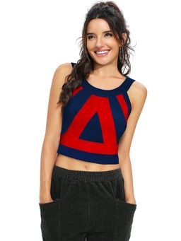 Odette - Red Polyester Printed Crop Top For Women