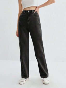 KOTTY - Women Flat Front Granite Grey Regular Jeans