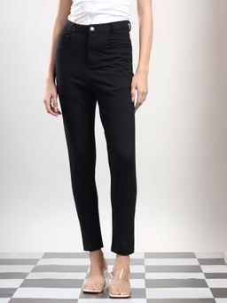 KOTTY - Women Solid Ruined Smores Black Casual Jeans