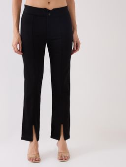 Spykar - Black Mid Rise Slim Straight Fit Pant