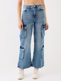 Spykar - Blue High Rise Boot Cut Casual Jeans