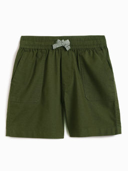 Campana - Boys Cotton Lycra Solid Shorts - Military Green