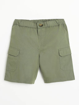 Campana - Boys Cotton Cargo Shorts - Sage Green
