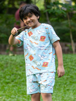 Napchief - Harry Potter Magic Pattern T-Shirt With Shorts (Set of 2)
