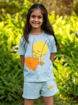Napchief - Girls Tweety Swing T-Shirt With Shorts (Set of 2)
