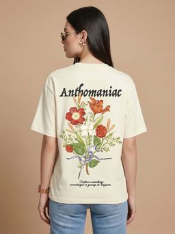 JUNEBERRY - Women Anthomaniac Swanwhite Oversized Graphic T-Shirt