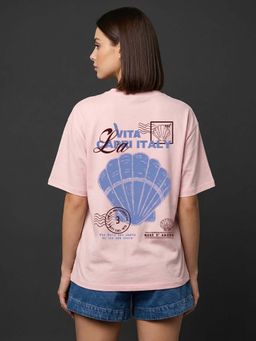 JUNEBERRY - Women Lavita Rosewater Oversized Graphic Printed T-Shirt