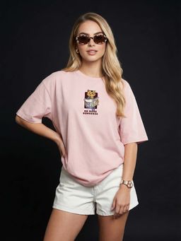 JUNEBERRY - Women Nonsense Rosewater Oversized Graphic Printed T-Shirt