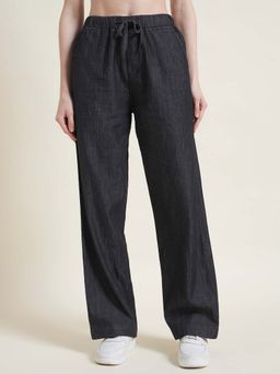 Beatnik - Charcoal Flared Pants Trousers For Women