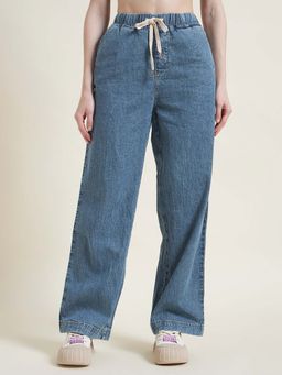 Beatnik - Blue Flared Pants Jeans For Women