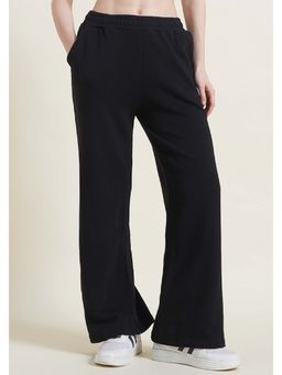 Beatnik - Black Flared Pants Regular Trousers For Women