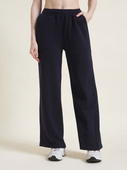Beatnik - Navy Flared Pants Regular Trousers For Women
