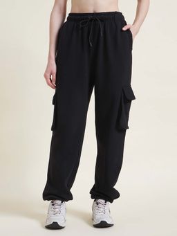 Beatnik - Black Cargo Jogger Fit Trousers For Women
