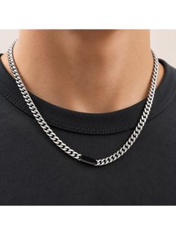 Salty Alpha - Silver Black Axis Cuban Necklace