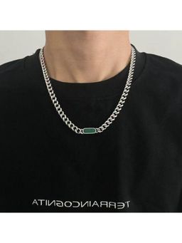 Salty Alpha - Green Titan Id Cuban Chain Necklace