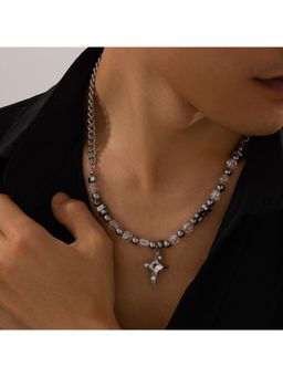 Salty Alpha - Silver Aether Crystal Beaded Necklace