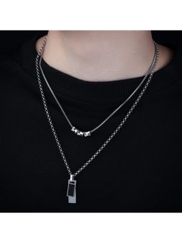 Salty Alpha - Silver Imperium Dual Bar Pendant Necklace