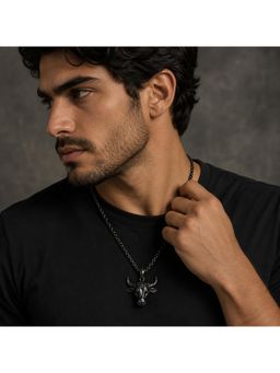 Salty Alpha - Black Taurus Zodiac Pendant Necklace