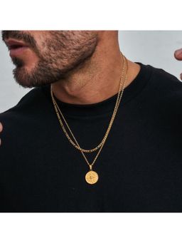 Salty Alpha - Brown Voyager Compass Pendant Necklace Gold