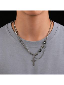 Salty Alpha - Black Eterna Cross Layered Necklace