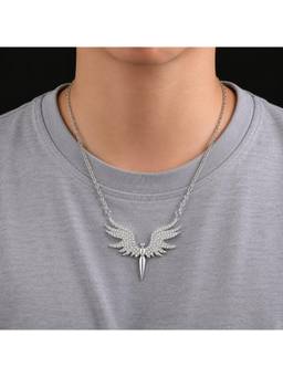 Salty Alpha - White Celestia Wings Pendant Necklace