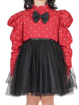 Kiddorama - Red & Black Polka Dress