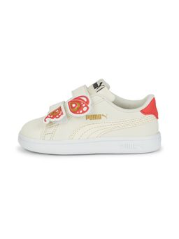Puma - Smash V2 Bfly V Infant Girls Off White Casual Shoes