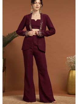 RIRASA - Womens Niranjana Wine Jacket with Top and Pant
