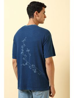 Allen Solly - Men Blue Print Crew Neck T-shirt