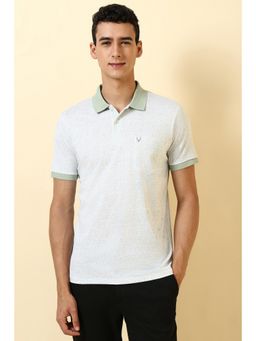 Allen Solly - Men Green Print Polo Neck T-shirt