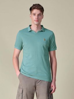 U.S. Polo Assn. Denim Co. - Green Men's Solid Slim Fit Polo T-Shirt