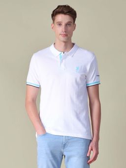 U.S. POLO ASSN. - White-Men's Solid Regular Fit Polo T-Shirt